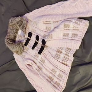 Savannah pink and cream faux fur knit jacket